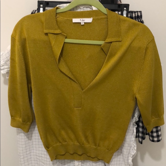 Tibi Sweaters - Tibi chartreuse cropped sweater
